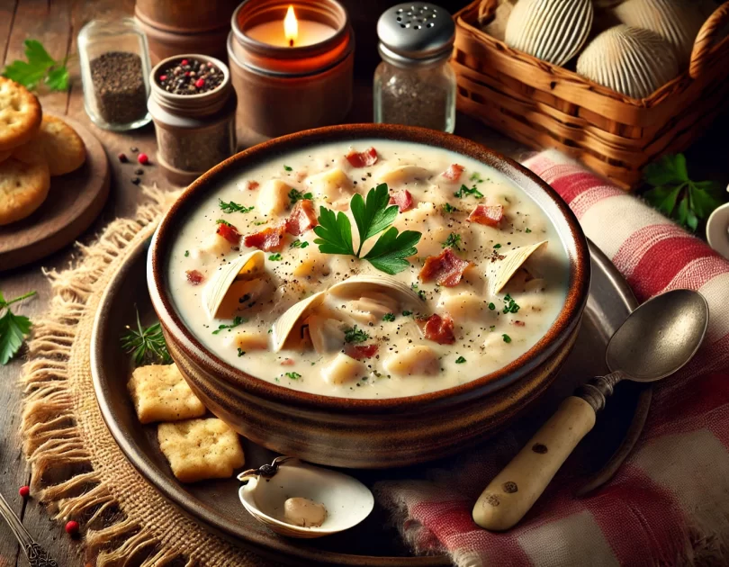 New England creamy clam chowder