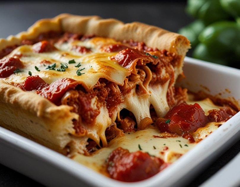 Deep Dish Chicago Style Pizza Lasagna Recipe Deep Dish Chicago-Style Pizza Lasagna Recipe
